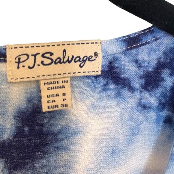 pj Salvage Womens Blue Batik Tye Dye Romper - Picture 8 of 12